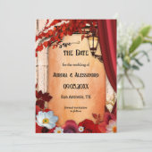 ロマンチッククラシックなイタリアン秋写真の日付を保存 セーブザデート (スタンド正面)