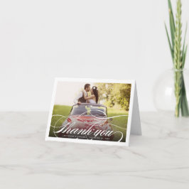 ロマンチッククラシックなス写真結婚の感謝の言葉 ノートカード