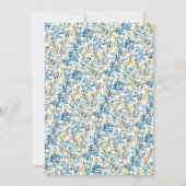 ロマンチッククラシックなブルークレストモノグラム結婚ズ 招待状 (裏面)