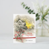 ロマンチッククラシックな冬のワンダーランドメリークリスマス シーズンカード (スタンド正面)