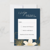 ロマンチッククラシックシックフローラRSVP応答カード 出欠カード (正面)