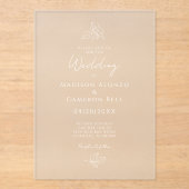 ロマンチッククラシック書道モダン植物学 アクリル招待状 (正面)