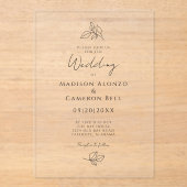 ロマンチッククラシック書道モダン アクリル招待状 (正面)