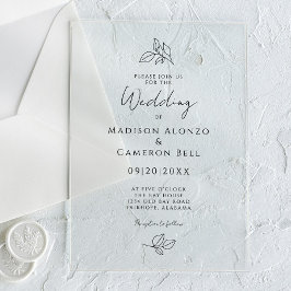 ロマンチッククラシック書道モダン アクリル招待状