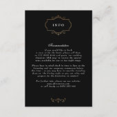 ロマンチッククラシック白黒金ゴールド結婚モノグラム エンクロージャーカード (正面)