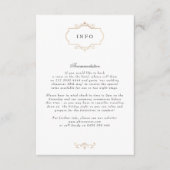 ロマンチッククラシック金ゴールド結婚モノグラム エンクロージャーカード (正面)