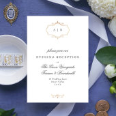 ロマンチッククラシック金ゴールド結婚モノグラム エンクロージャーカード