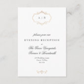 ロマンチッククラシック金ゴールド結婚モノグラム エンクロージャーカード (正面)