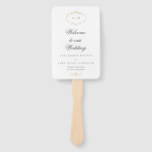 ロマンチッククラシック金ゴールド結婚モノグラム ハンドファン (正面)