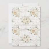 ロマンチッククリームホワイトフローラボホブライダルシャワー 招待状 (裏面)