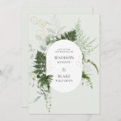 ロマンチックグリーンリーウッドランドワイルドファーン招待状 招待状 (正面/裏面)