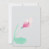 ロマンチックグレーピンクフローラブライダルシャワー 招待状 (裏面)