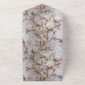 ロマンチックグレーホワイト赤面バラ オールインワン招待状 (外側)