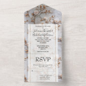 ロマンチックグレーホワイト赤面バラ オールインワン招待状 (内側)