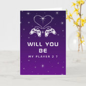 ロマンチックゲーマーギークゲームテーマバレンタインデー カード (黄色い花)