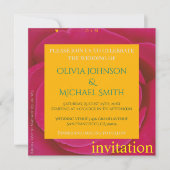 ロマンチックコンテンポラリーなピンクのローズ結婚式招待状 サンキューカード (正面)