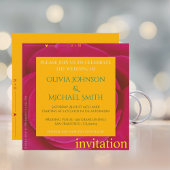 ロマンチックコンテンポラリーなピンクのローズ結婚式招待状 サンキューカード