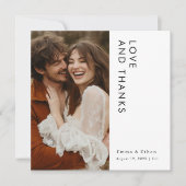 ロマンチックコンテンポラリーな写結婚真の サンキューカード (正面)