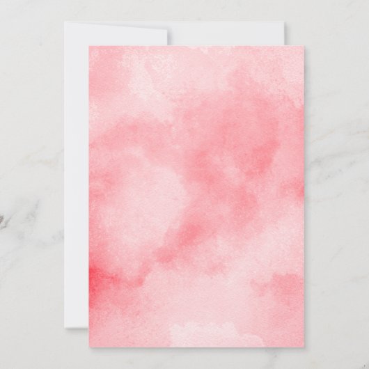 ロマンチックコーラルピーチフラワーズフローラ結婚ボホズ 招待状 (裏面)