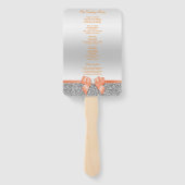 ロマンチックコーラルボウシルバーグリッター結婚式 プログラム ハンドファン (裏面)