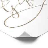 ロマンチックゴールドカリグラフィーカード＆ギフトサイン ポスター (角)