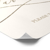 ロマンチックゴールドカリグラフィー | アイボリーウェディングフェイバーズ ポスター (角)