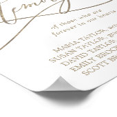 ロマンチックゴールドカリグラフィー  愛する記憶のサイン ポスター (角)