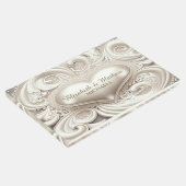 ロマンチックサテンハートアイボリーカラードゲストブック ゲストブック (コーナー)