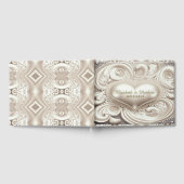 ロマンチックサテンハートアイボリーカラードゲストブック ゲストブック (全面)