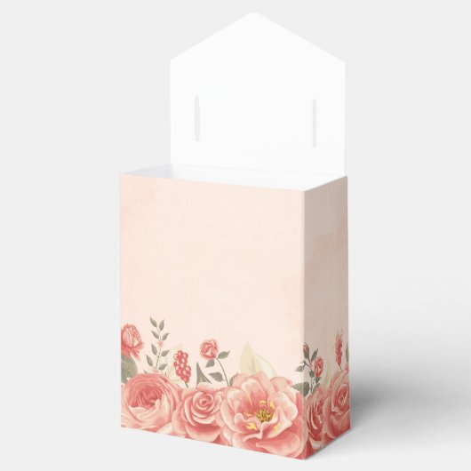 ロマンチックサンゴフローラバラピーチ庭園の結婚式 フェイバーボックス (オープン)