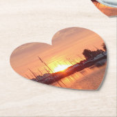 ロマンチックサンセットハートコースター ペーパーコースター (アングル)