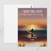 ロマンチックサンセットビーチシーンとトロピカルエレガンス ポストカード (正面/裏面)