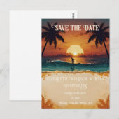 ロマンチックサンセットビーチシーンとトロピカルエレガンス ポストカード (正面/裏面)