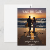 ロマンチックサンセットビーチシーンとトロピカルエレガンス ポストカード (正面/裏面)