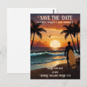 ロマンチックサンセットビーチシーンとトロピカルエレガンス ポストカード (正面/裏面)