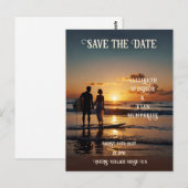 ロマンチックサンセットビーチシーンとトロピカルエレガンス ポストカード (正面/裏面)