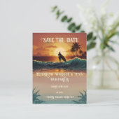 ロマンチックサンセットビーチシーンとトロピカルエレガンス ポストカード (スタンド正面)