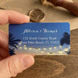 ロマンチックサンセットビーチパームツリーストリングライト ラベル