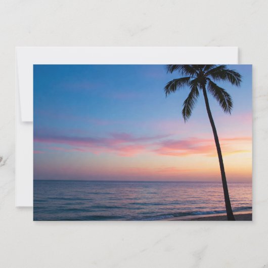 ロマンチックサンセットビーチリハーサルディナー 招待状 (裏面)