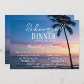 ロマンチックサンセットビーチリハーサルディナー 招待状 (正面/裏面)
