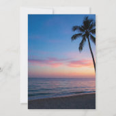 ロマンチックサンセットビーチ結婚式お祝い 招待状 (裏面)