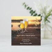 ロマンチックサンセットビール結婚式招待状 招待状 (スタンド正面)
