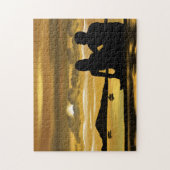 ロマンチックサンセットレイクカップルパズルギフト ジグソーパズル (縦)