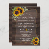 ロマンチックサンフラワーウッドリハーサルディナー 招待状 (正面/裏面)