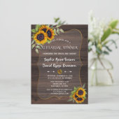 ロマンチックサンフラワーウッドリハーサルディナー 招待状 (スタンド正面)