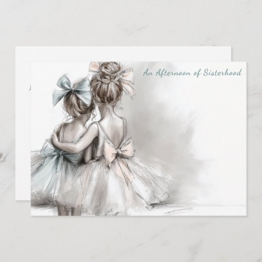 ロマンチックシスターデイティーアフタヌーン招待状 招待状 (正面/裏面)