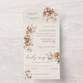 ロマンチックシンプルなの野結婚花 オールインワン招待状 (内側)