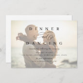 ロマンチックシンプルな台本の写真の結婚式のレセプション エンクロージャーカード (正面/裏面)