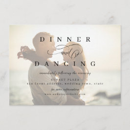 ロマンチックシンプルな台本の写真の結婚式のレセプション エンクロージャーカード