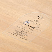 ロマンチックシンプルな書道アクリルの結婚式の招待 アクリル招待状 (レイダウン)